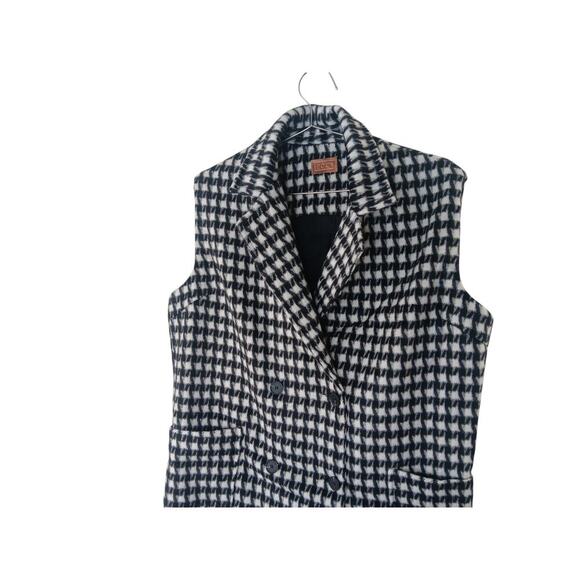 New POL Houndstooth Oversized Soft Fleece Longline Coat SZ S - Picture 5 of 12